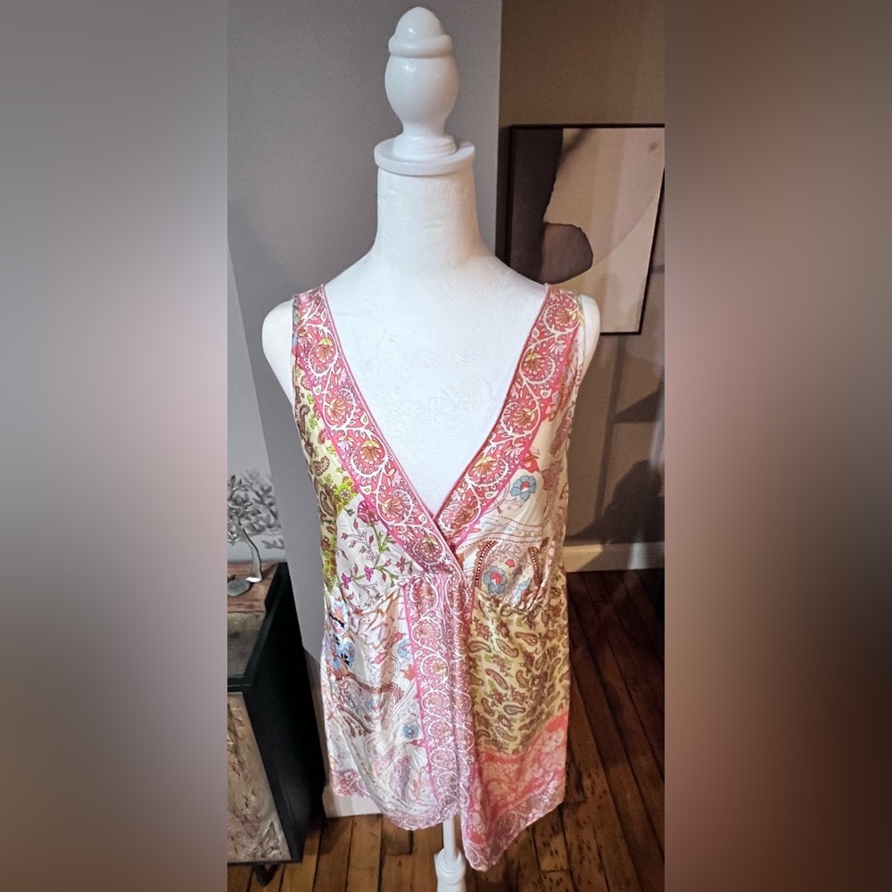 Yasb Sleeveless 100% Silk Dress / Tunic Top - Picture 1 of 7